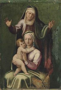 The Madonna And Child With Saint Anne