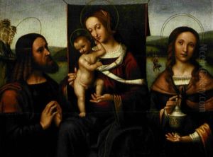 Madonna Con Il Bambino E Due Santi by Bartolomeo Ramenghi