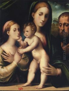 The Holy Family With Saint Catherine by Bartolomeo Ramenghi
