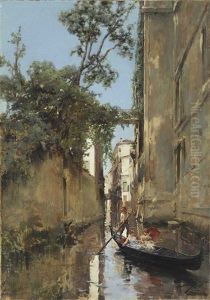 Ladies In A Gondola, Venice by Manuel Ramirez Ibanez