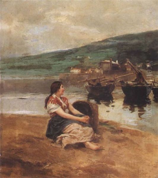 Muchacha Esperando El Pescado - view 1