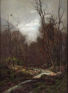 Paisaje Con Rio Y Pescadores by Manuel Ramos Artal