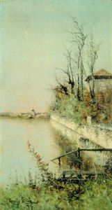Caserio Junto Al Lago by Manuel Ramos Artal
