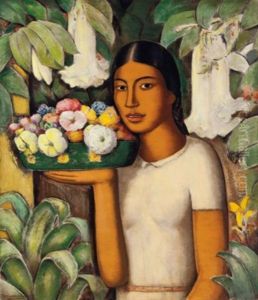 Mujer Con Flores