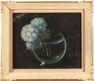 Hortensias In A Crystal Vase