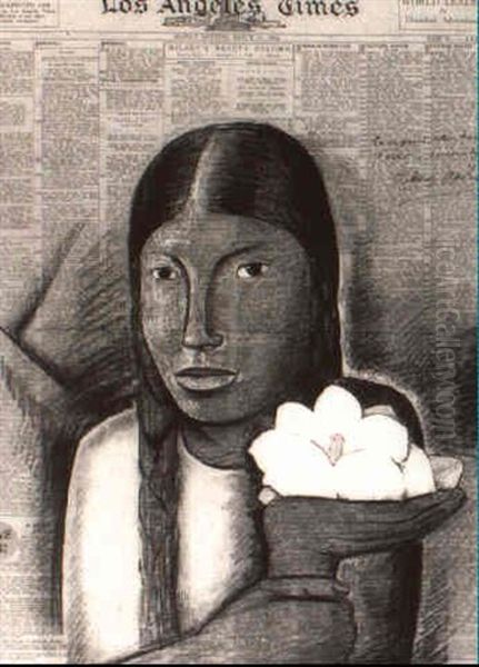 Woman With Flower - view 1