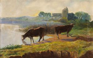 Landscape With Cattle by Julio Ramos