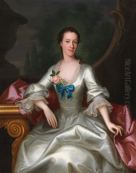 Portrait Of A Lady In A Silver Dress - view 1