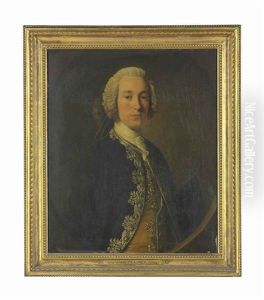 Portrait Of Sir John Peachey (?1720-65), 3rd Bt., Of West Dean, Sussex, Half-length, In A Silver Braided Brown Coat, In A Feigned Oval (collab. With Studio)
