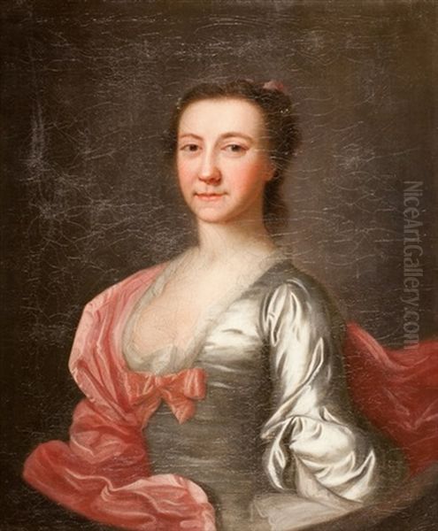 Portrait Of Miss Sarah Wilson In A Pink Shawl - view 1