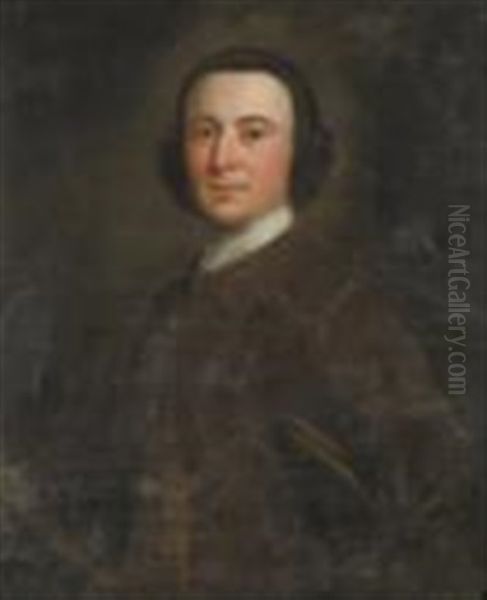 Portrait Of James Spedding Esq Of Whitehaven And Summergrove (b.1726), Standing Half Length, Wearing A Brown Coat With Embroidered Gilt Thread - view 1