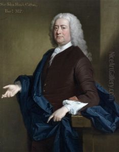 Portrait Of Sir John Hynde Cotton, 3rd Bt. (died 1752), Three-quarter-length, In A Burgundy Coat And A Blue Cloak