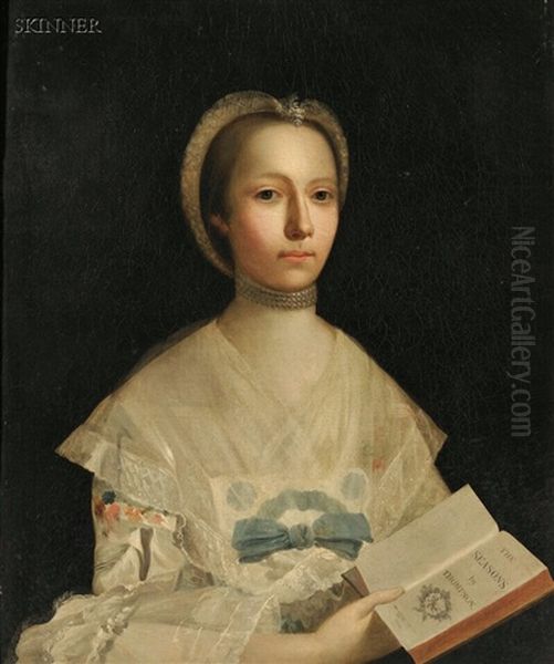 Portrait Of A Lady Holding A Book Of Verse - view 1