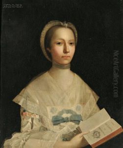 Portrait Of A Lady Holding A Book Of Verse by Allan Ramsay