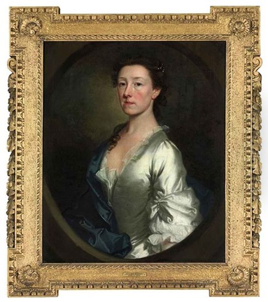 Portrait Of Grace, Countess Of Dysart In A Silver Dress And Blue Shawl - view 1