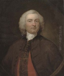 Portrait Of A Gentleman In A Brown Coat And Red Waistcoat (sir John Campbell?) by Allan Ramsay