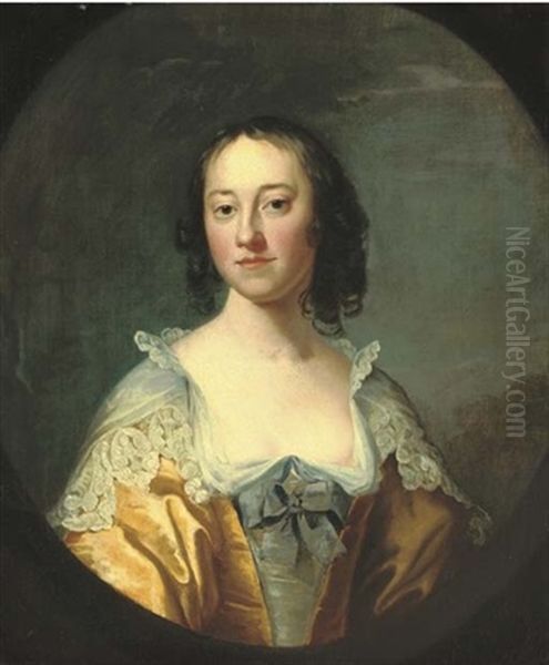 Portrait Of A Lady, Half-length, In A Decollete Van Dyck Dress - view 1