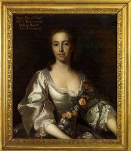 Portrait Of A Lady, Mary Cornwallis Nee Townshend(?), In A White Dress With A Garland Of Flowers