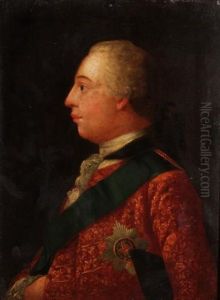 Portrait Of George Iii (+ Portrait Of Queen Charlotte; Pair) by Allan Ramsay