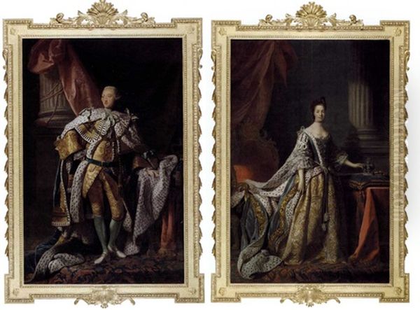 Portrait Of King George Iii (+ Portrait Of Queen Charlotte; Pair) - view 1
