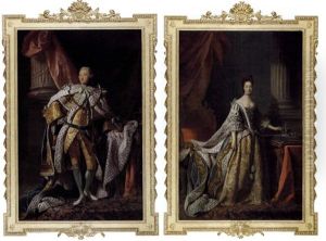Portrait Of King George Iii (+ Portrait Of Queen Charlotte; Pair) by Allan Ramsay