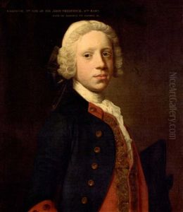 Portrait Of Marescoe Frederick In A Blue Military Coat And Red Waistcoat, Holding A Tricorn