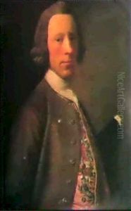 A Portrait Of Thomas Shairp Of Houstoun, Half Length, In A  Pink Waistcoat, Grey Jacket And Powdered Wig