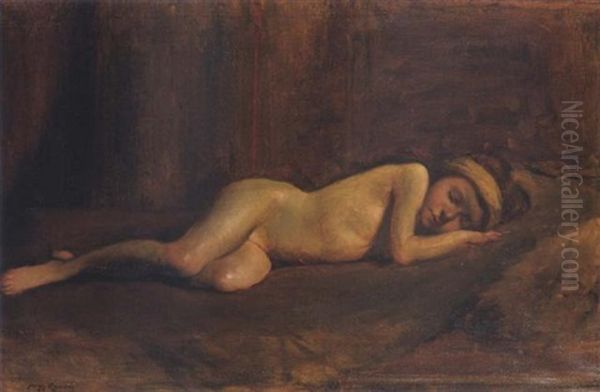 Nude Study - Young Girl Reclining - view 1