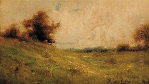 Hillside Landscape (+ Cottages Along Hillside, Verso) by Milne Ramsey