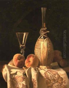 Still Life With Peaches And Wine