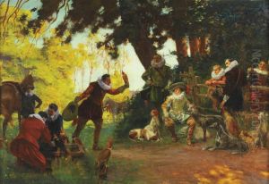 La Chasse Au Faucon by Jules Georges Bondoux