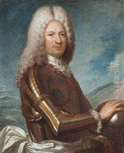 Portrait Of A Gentleman, Half-length, In Armour, A Landscape Beyond