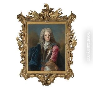 Portrait Of A Young Man, Half Length, Wearing Armour, Standing In A Landscape by Jean Ranc
