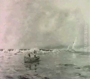Figures In A Coastal Seascape by Maurice Randall