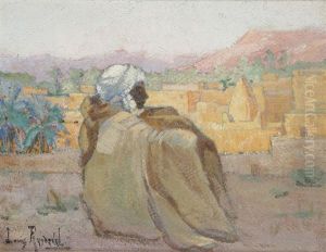 Oriental Assis Aux Abords D'un Village D'algerie