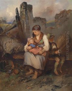 Mutterliebe by Johann Matthias Ranftl