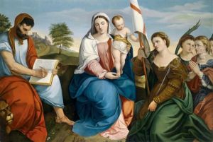 Madonna Mit Kind Und Dem Heiligen Markus Evangelista, Sowie Ursula Mit Jungfrauen by Johann Matthias Ranftl