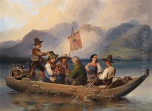 Uberfahrt Am Wolfgangsee by Johann Matthias Ranftl
