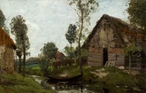 Untitled (landscape With House And Boat) by Henry Ward Ranger