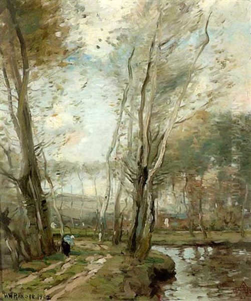 Figure On A Pathway Near A Stream - view 1