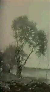 Autumn Views: Figure In Woodland Passage Figure Before Riverbank by Henry Ward Ranger