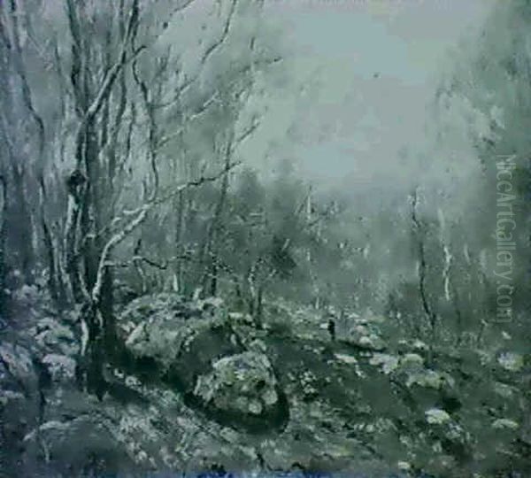 Autumn Views: Figure In Woodland Passage; Figure Before Riverbank (with Artist's Stamp) - view 1