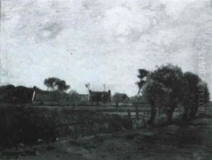 Landscape With Fence-lined Road