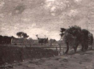 Landscape With Fence-lined Road
