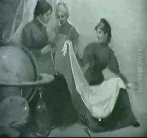 Im Atelier: Drei Frauen, Globus Und Palette by Georg Rank