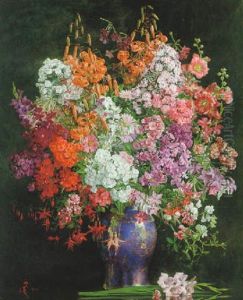 Late Summer - Stilleben Med Blommor I Vas