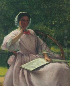 Sketching In The Garden by Alfred Rankley