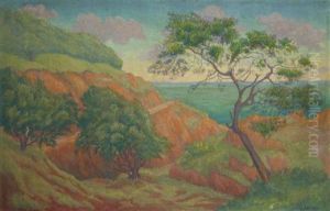 Bord De Mer Aux Arbres Verts Ou Bord De Mer Au Pays Basque by Paul Elie Ranson