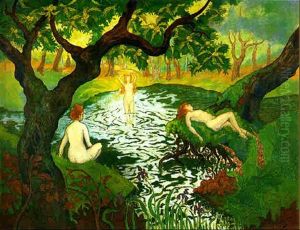 Les Trois Baigneuses Aux Iris Les Trois Baigneuses Aux Iris
