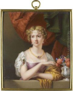 Portrait Of Lady Georgiana Charlotte Quin by Henry Pierce Bone